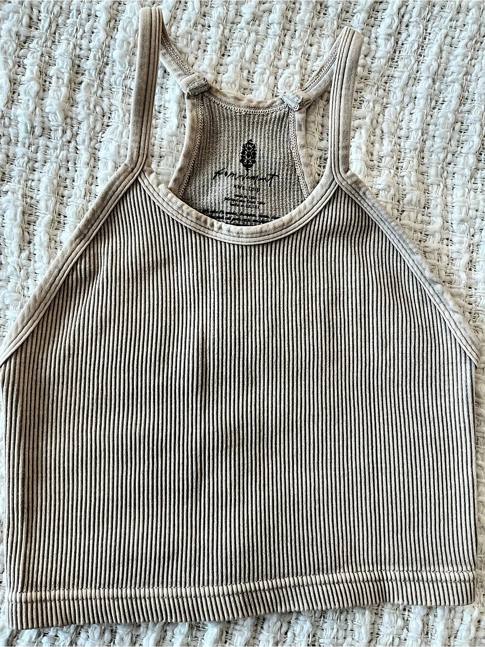Free People Ribbed Striped Tank Top in Brown Size XS/S